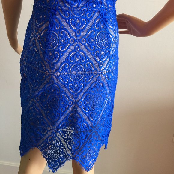 Striking Blue Strapless Dress - Picture 11 of 11